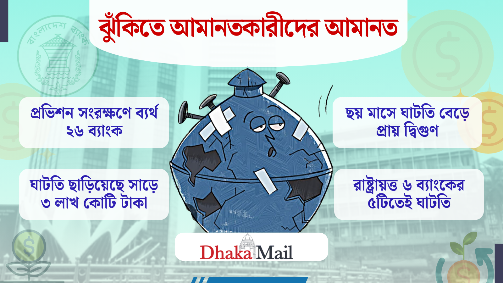 ‘উদ্বেগজনক’ মাত্রায় প্রভিশন ঘাটতি, ঝুঁকিতে ব্যাংক খাতের স্থিতিশীলতা
