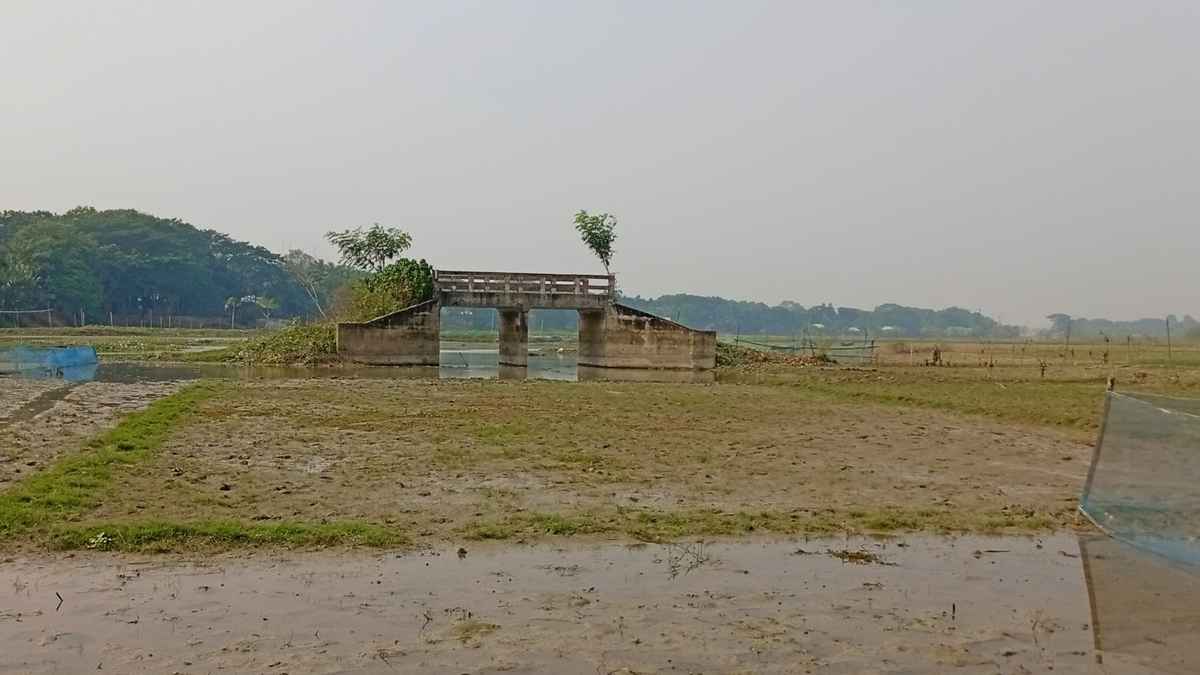 সংযোগ সড়ক নেই, চরের মধ্যে দাঁড়িয়ে আছে প্রায় ২০ লাখ টাকার সেতু