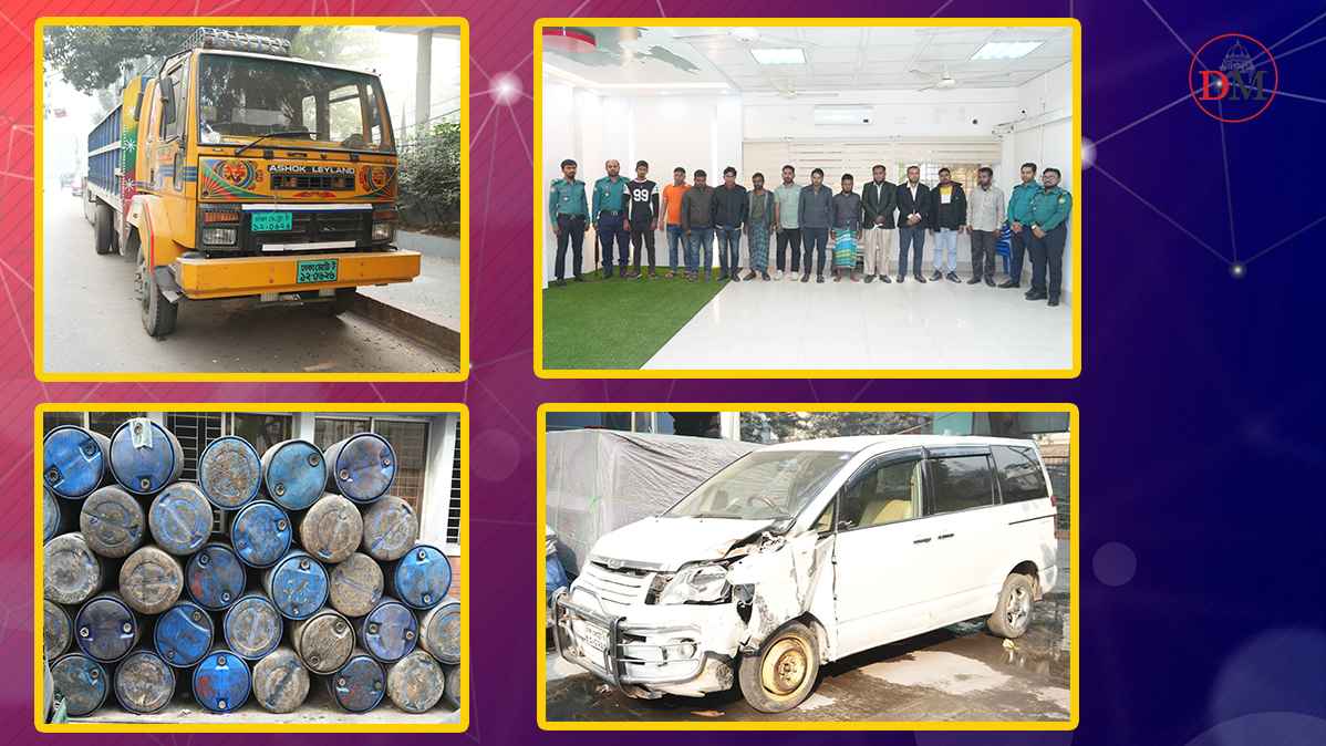 রাজধানীতে ডিবি পুলিশ পরিচয়ে দুই ট্রাকে ডাকাতি: গ্রেফতার ১২