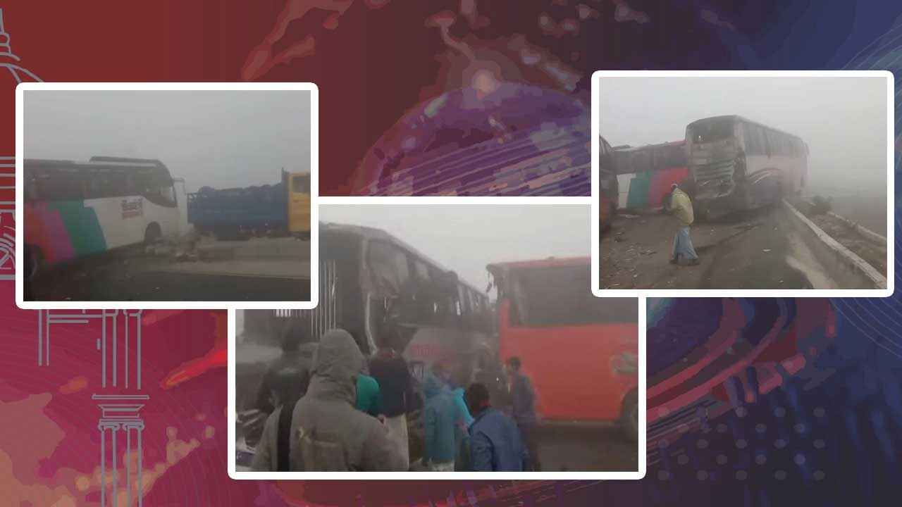 রংপুরে ঘন কুয়াশায় দুর্ঘটনার কবলে ৬ গাড়ি, আহত ২৫