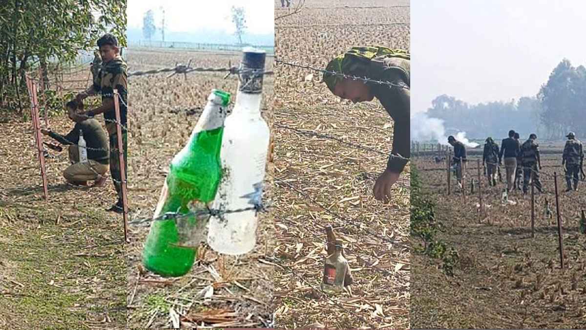 সীমান্তে কাঁটাতারের বেড়ায় এবার মদের বোতল ঝুলিয়ে দিলো বিএসএফ