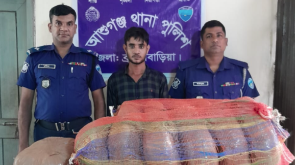 ব্রাহ্মণবাড়িয়ায় ৮৭ কেজি গাঁজাসহ মাদক কারবারি আটক