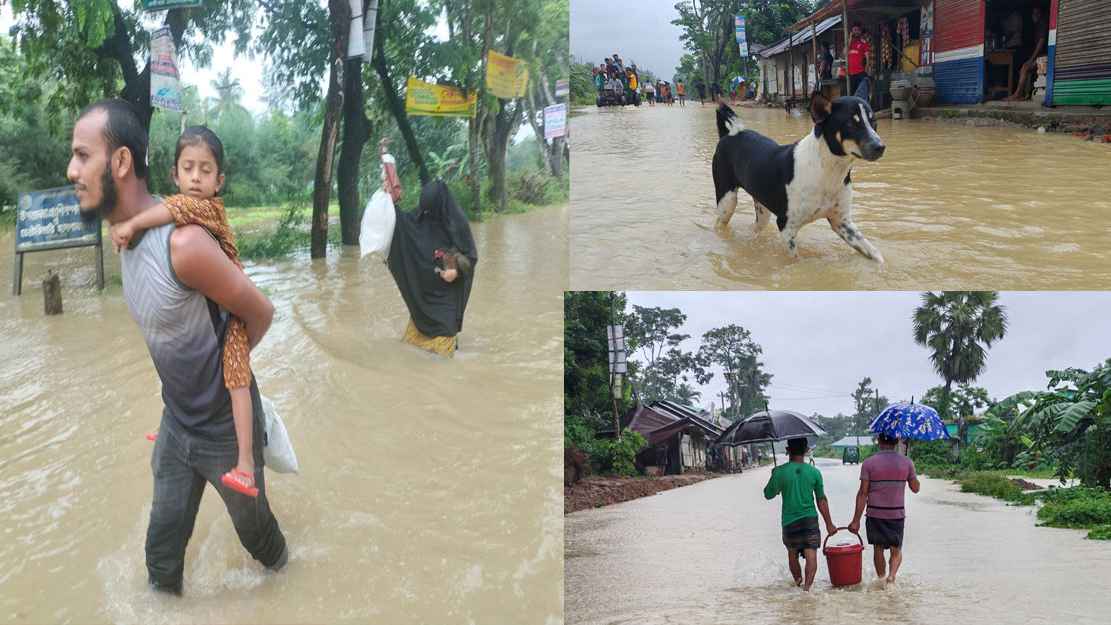 ফেনীর বন্যা: প্লাবিত গ্রামগুলোতে বিদ্যুৎ সংযোগ বিচ্ছিন্ন