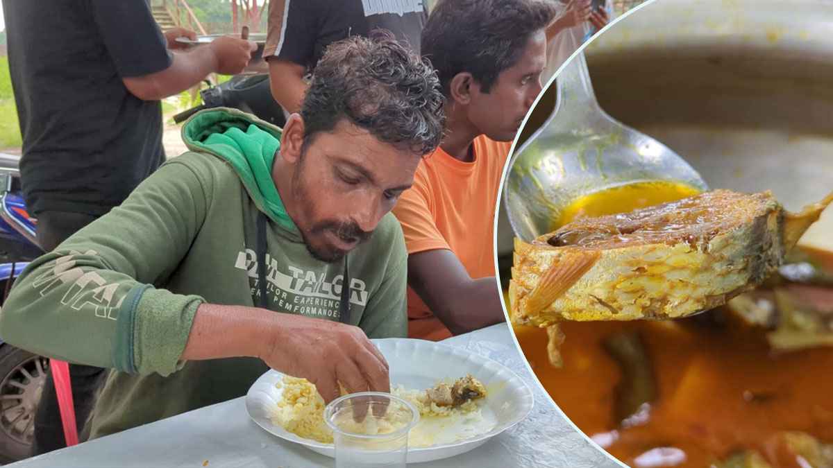 রাজবাড়ীতে ‘২ টাকার হোটেল’, ইলিশ ভাত খাচ্ছে অসহায়রা