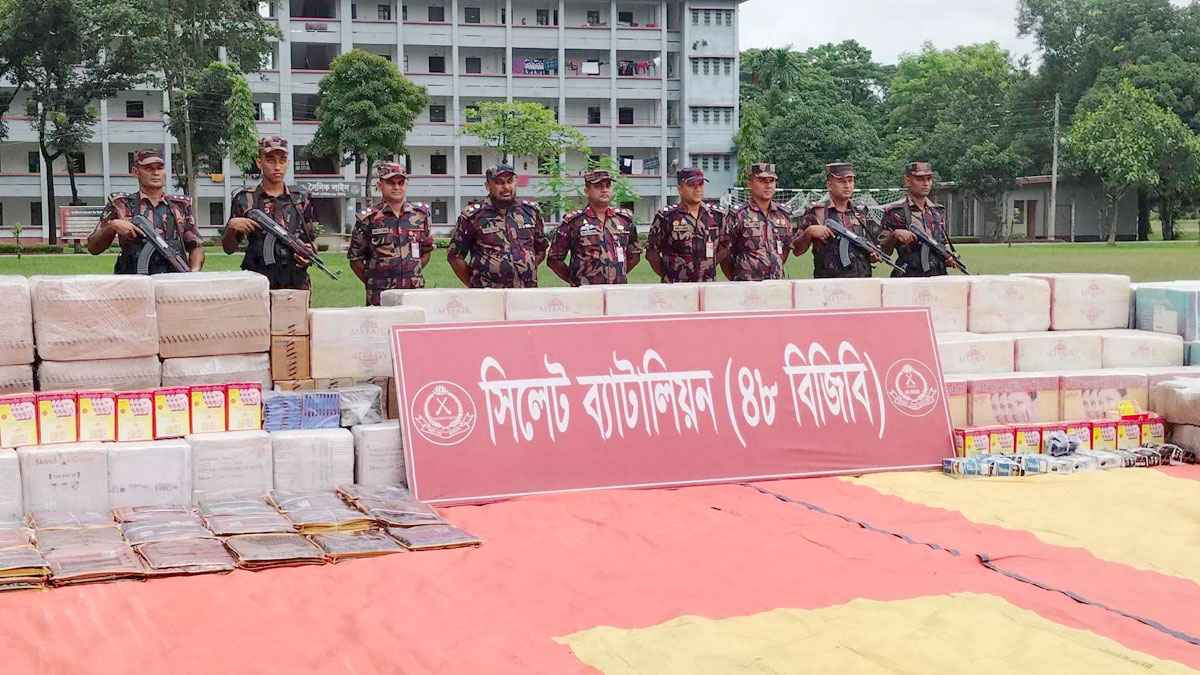 সিলেট সীমান্তে ৬ কোটি টাকার ভারতীয় পণ্য জব্দ