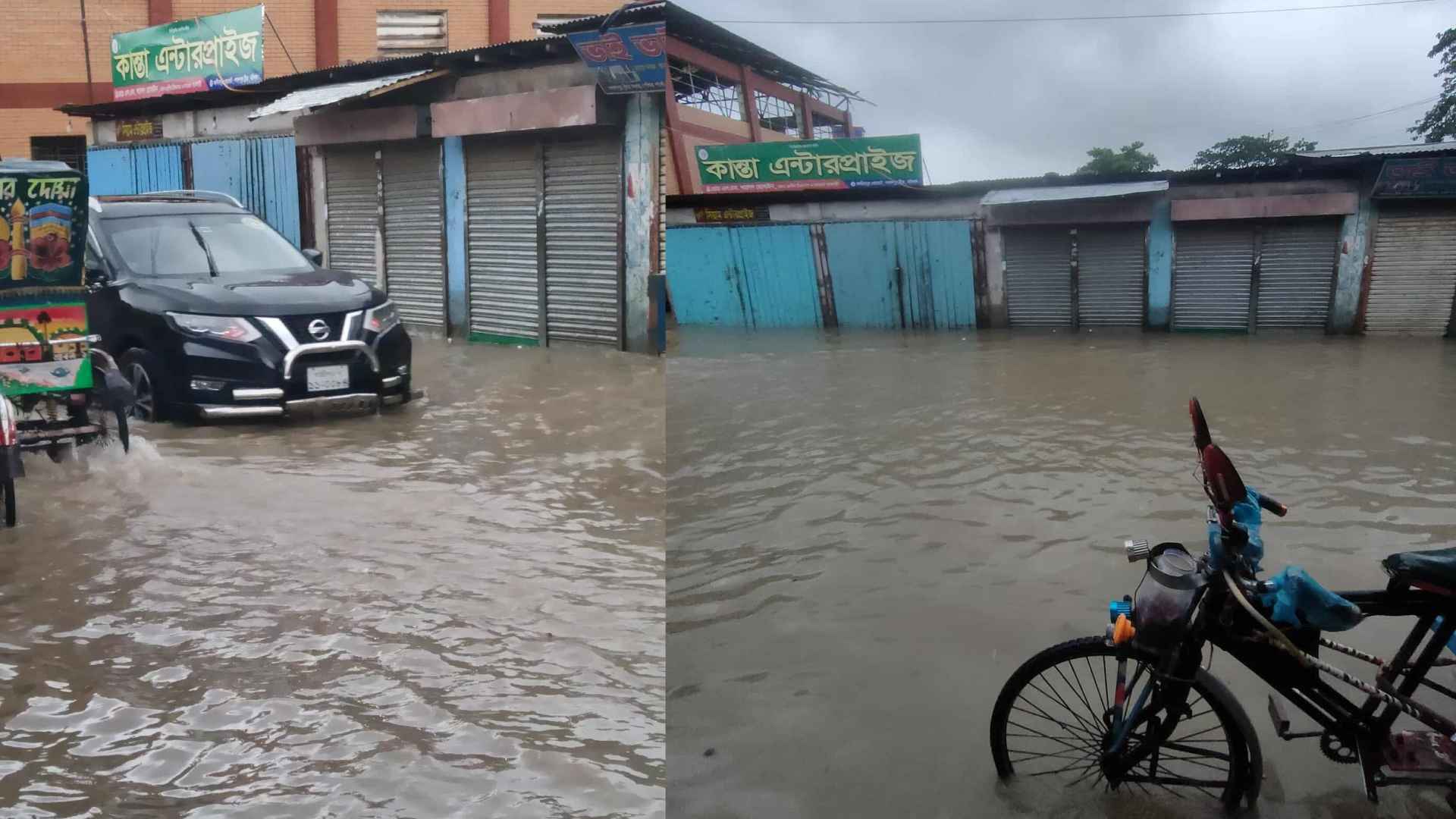 প্রবল জোয়ারে তলিয়ে গেছে বরিশাল