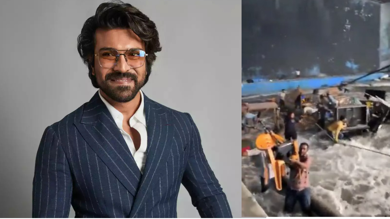 জলে ভেসে গেল রামচরণের শুটিং সেট