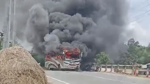 শেরপুরে বাসচাপায় মোটরসাইকেল আরোহী নিহত