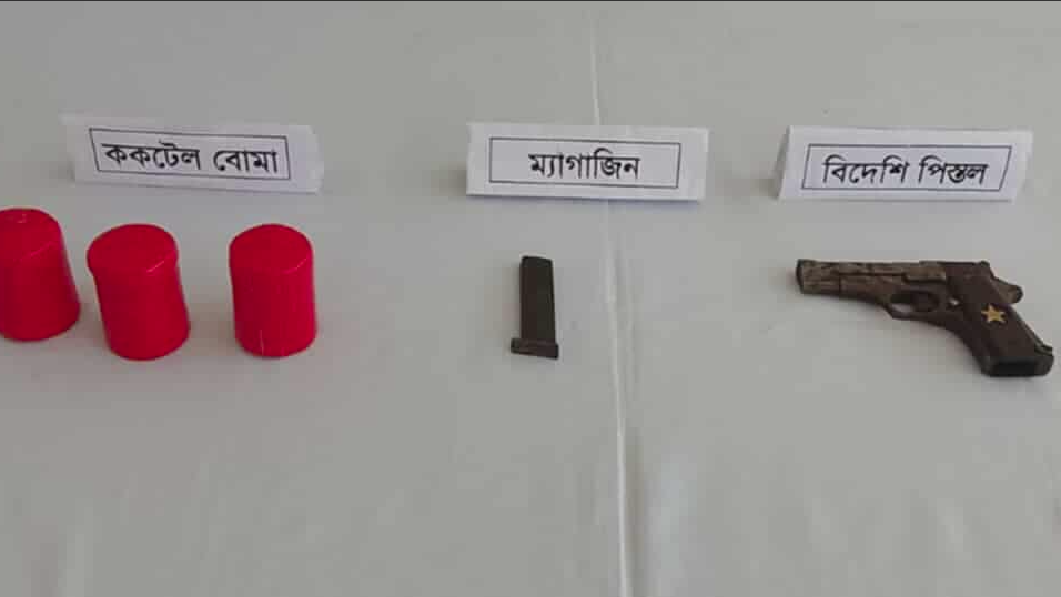 মেহেরপুরে বিদেশি পিস্তল ও ককটেলসহ বিএনপি নেতা আটক