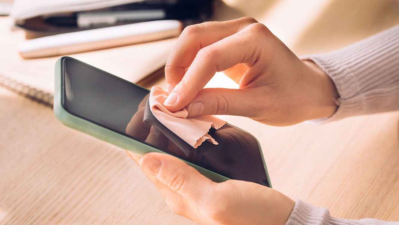 smartphone cleaning process