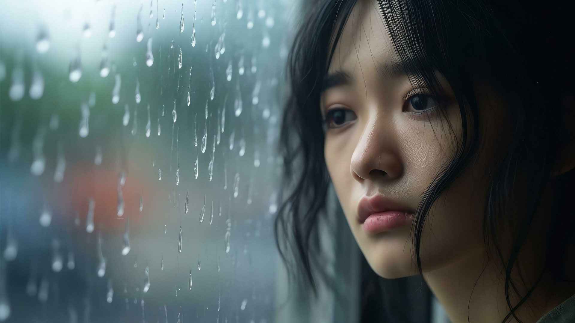 feelig sad on rainy day