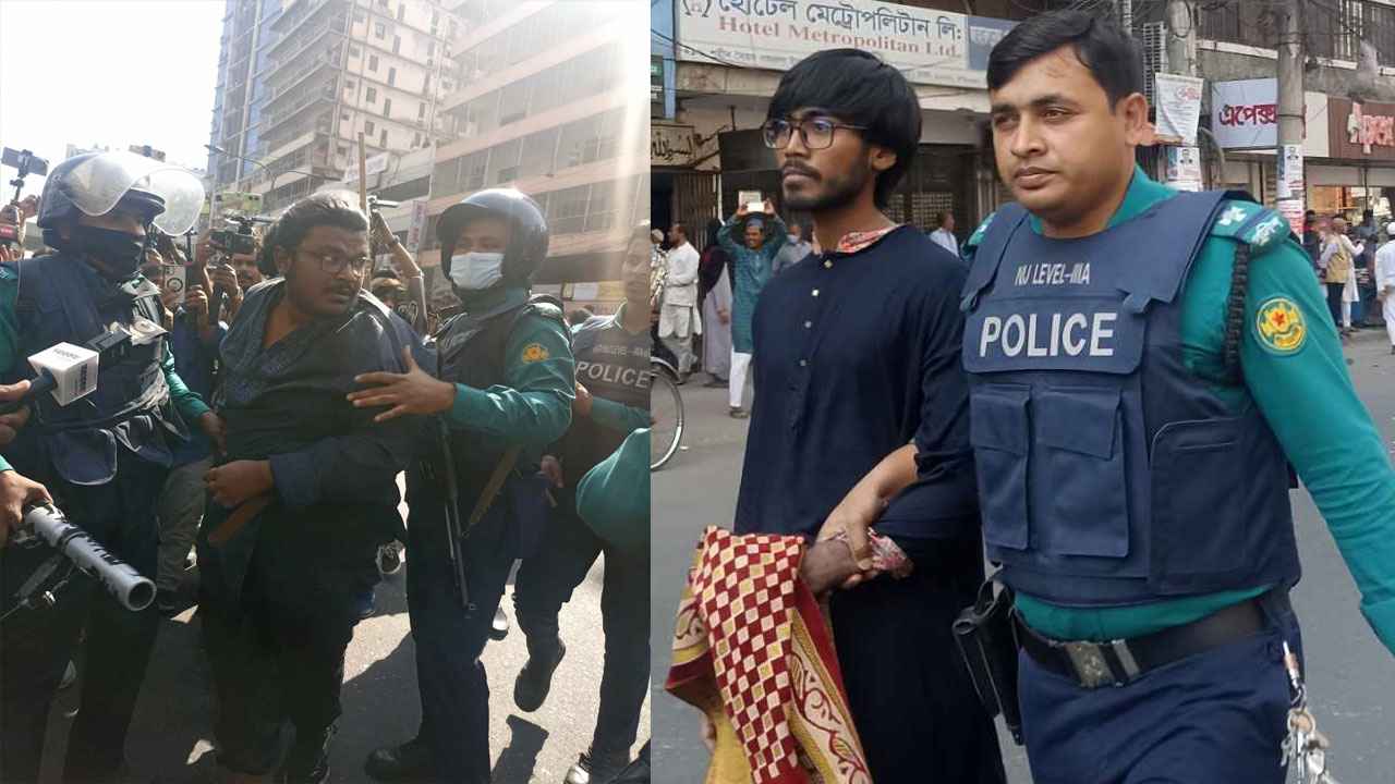 পল্টনে নিষিদ্ধ হিযবুতের মিছিল থেকে আটক ১২
