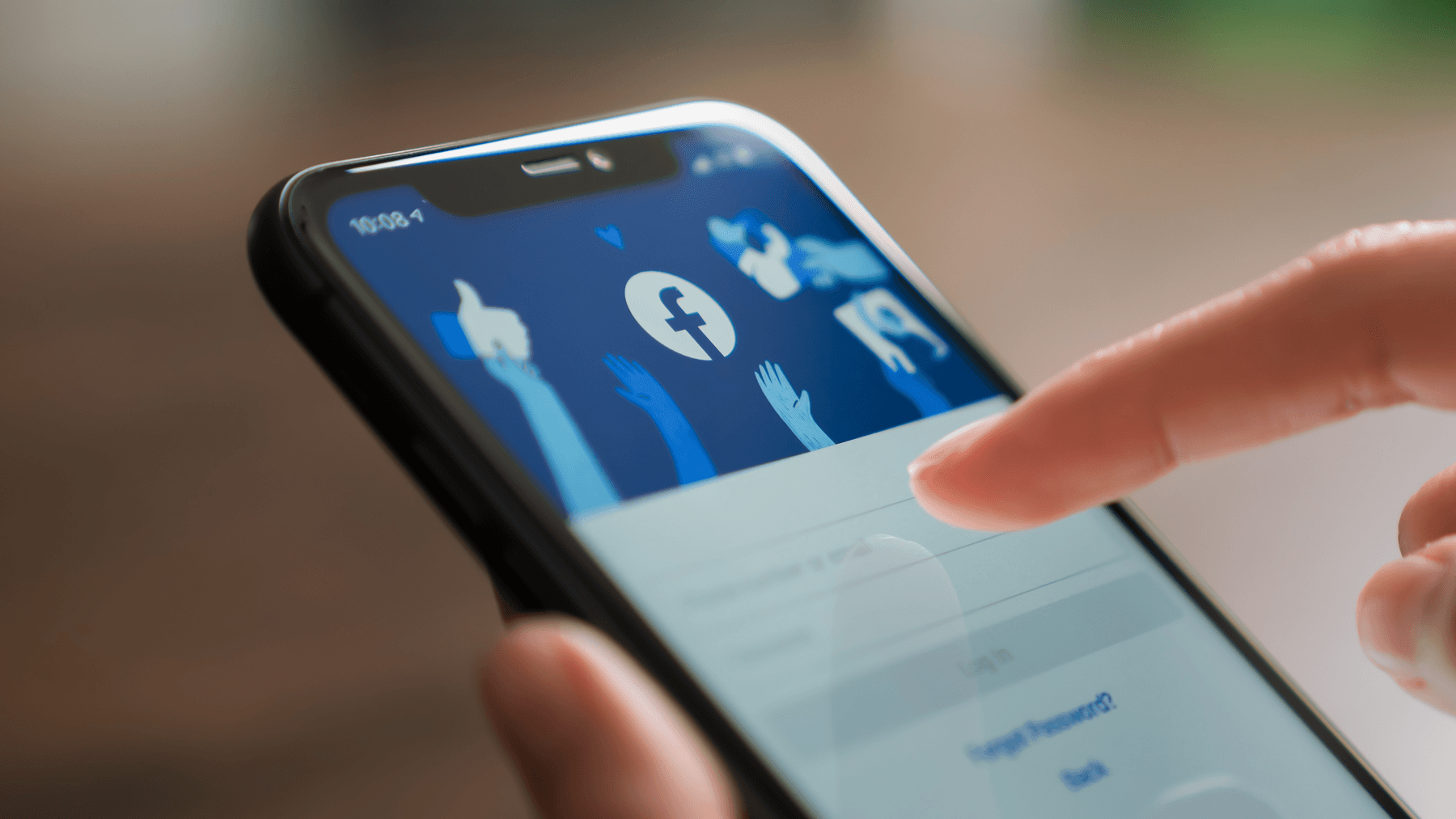 smartphone with facebook