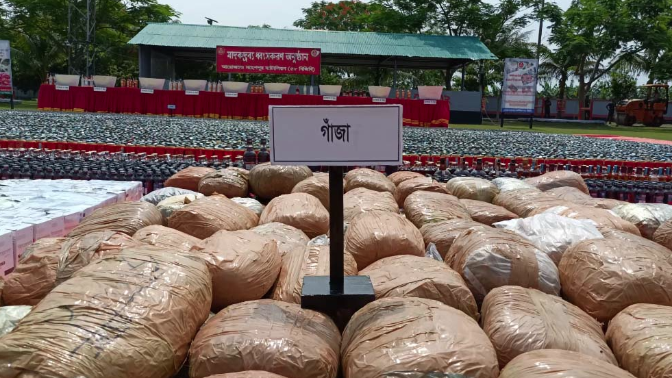 ঝিনাইদহে প্রায় ১২০ কোটি টাকার মাদক ধ্বংস