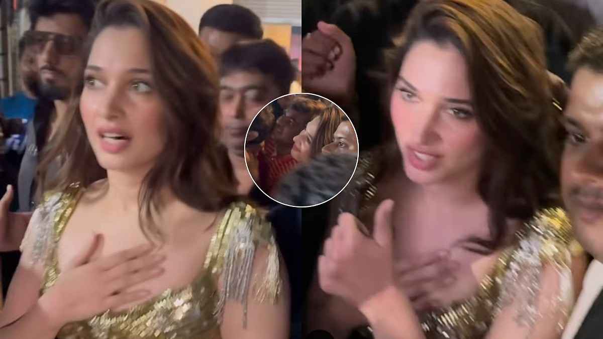 ভিড়ের মধ্যে তামান্নাকে ধরে টানাটানি