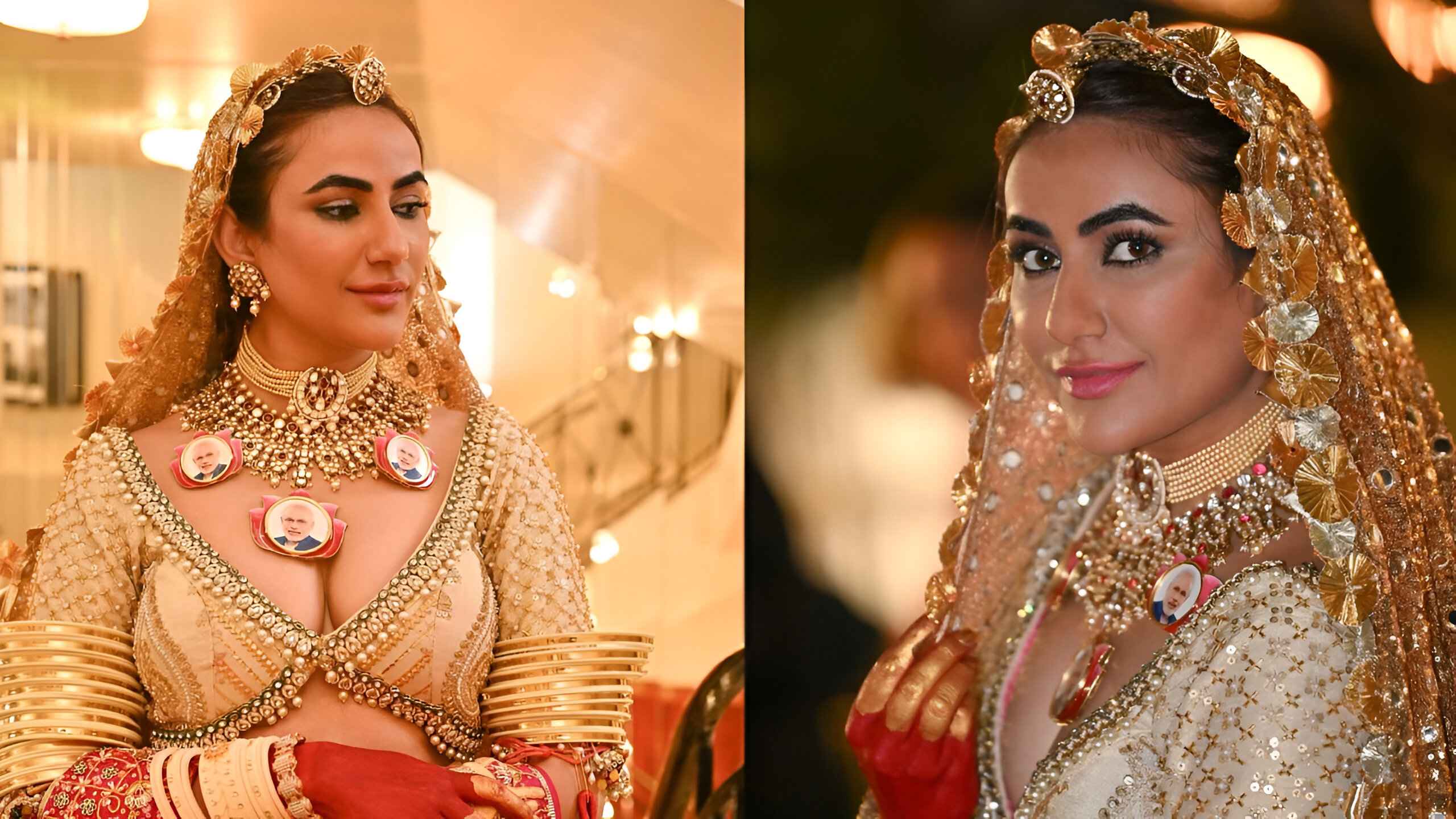 মোদির ছবি ঝোলানো নেকলেস পরে কানের মঞ্চে অভিনেত্রী