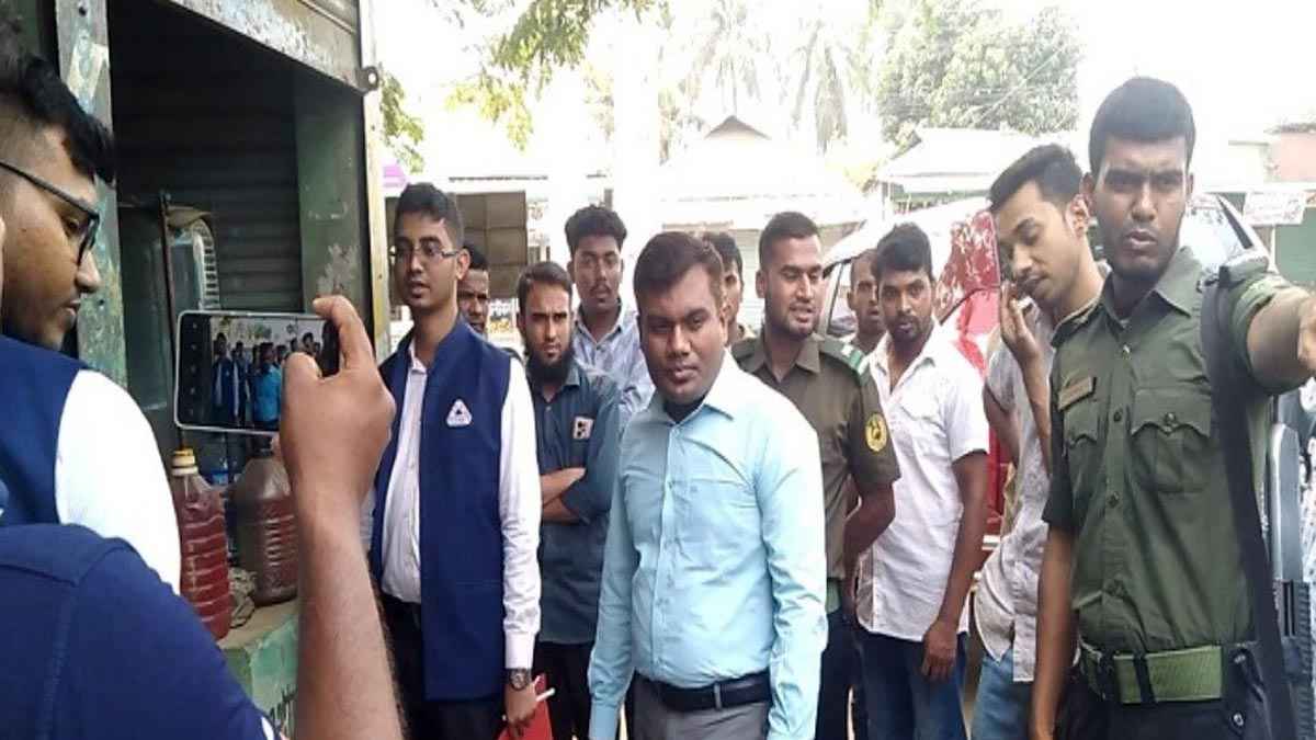 লানি তেল পরিমাণে কম দেওয়ায় ৪ দোকানিকে জরিমানা