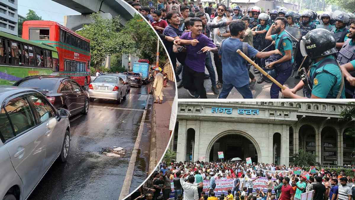 দিনভর আন্দোলনের নগরী ঢাকা, যানজটে ভোগান্তি চরমে