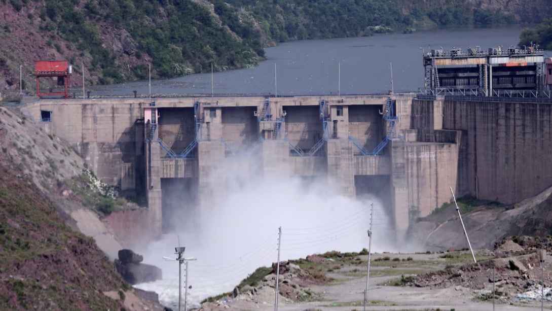 Uri-II hydroelectric project dam on the Jhelum River which flows from India into Pakistan