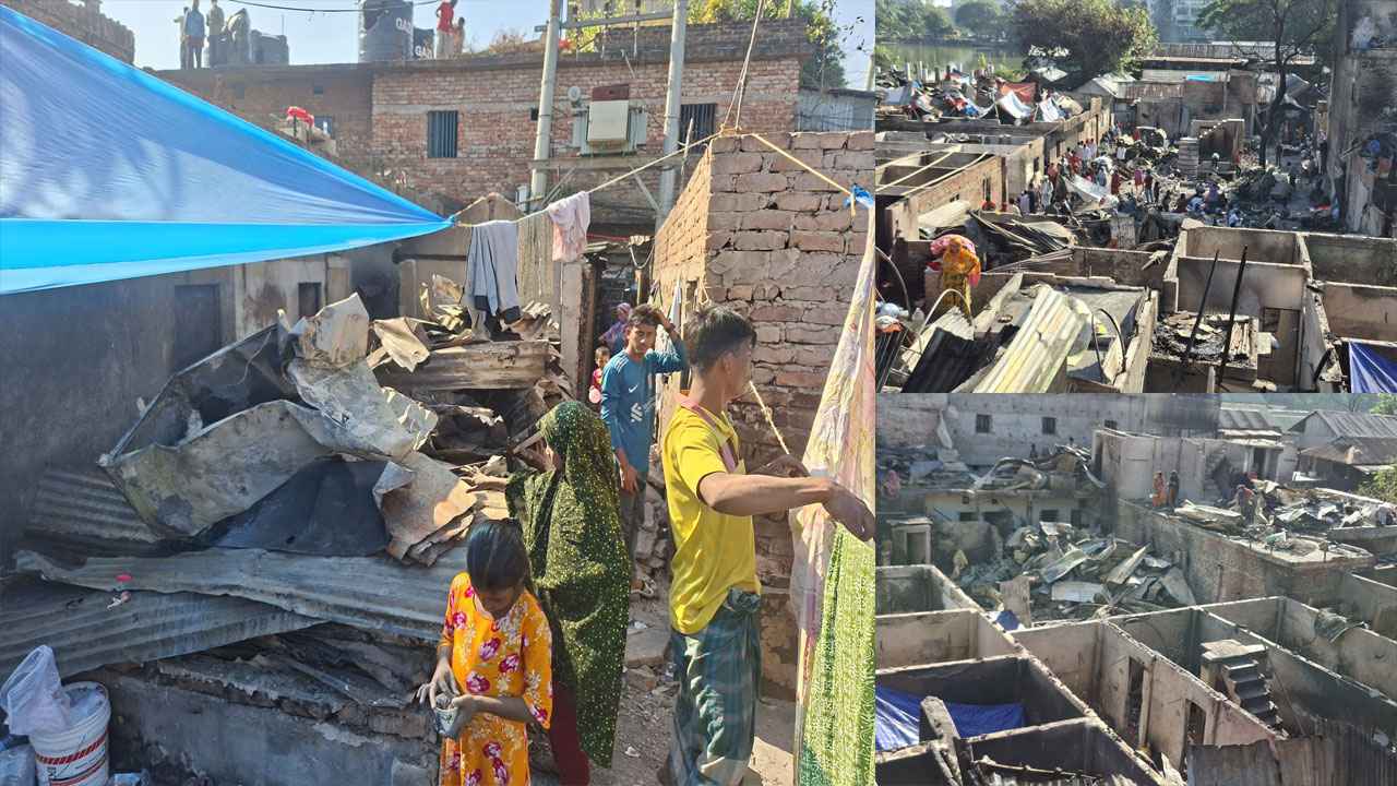 কড়াইল বস্তি জুড়ে ক্ষতচিহ্ন, সাহায্যের অপেক্ষায় বাসিন্দারা