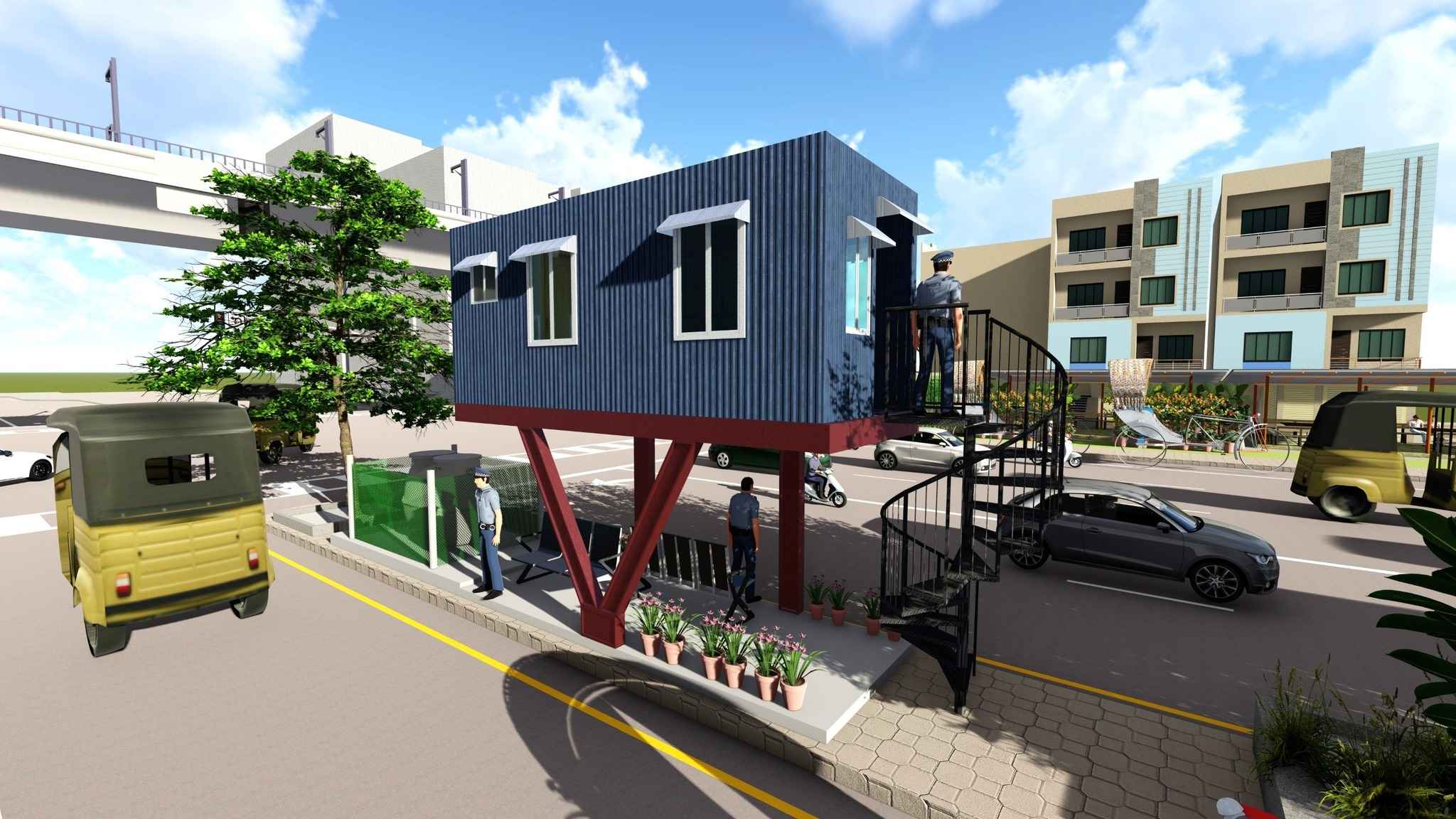 পাল্টে যাচ্ছে ঢাকার ট্রাফিক পুলিশ বক্স