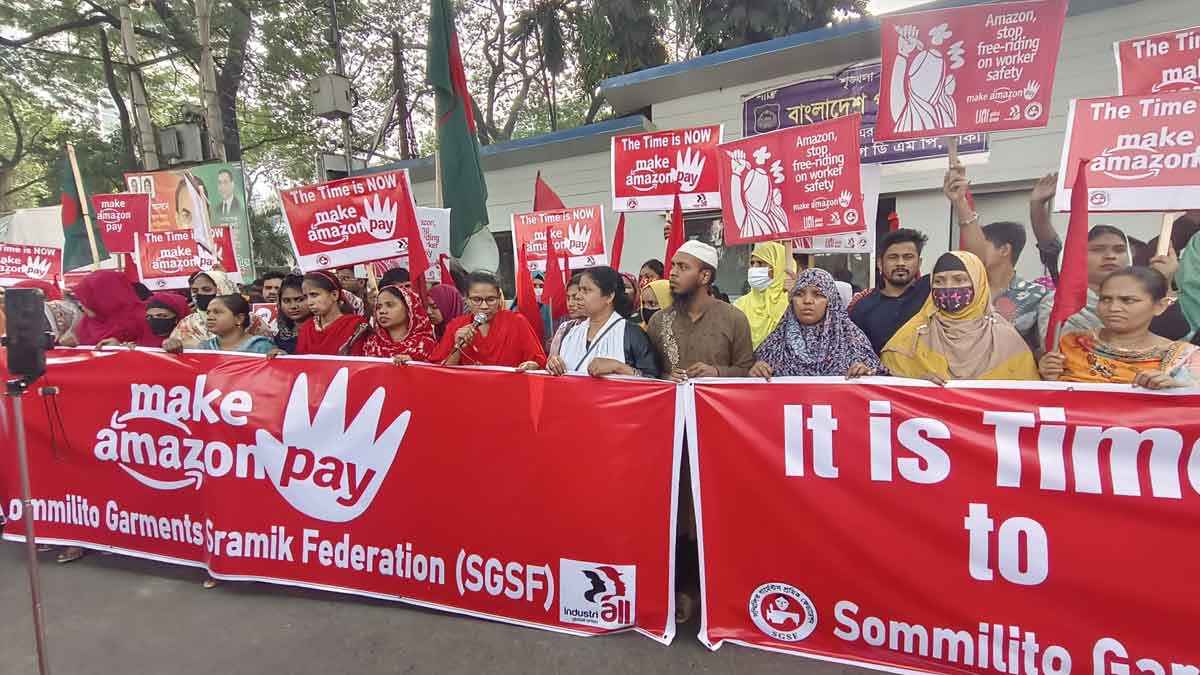 নিরাপদ কর্মপরিবেশ ও ন্যায্য মজুরি নিশ্চিতের আহ্বান এসজিএসএফের