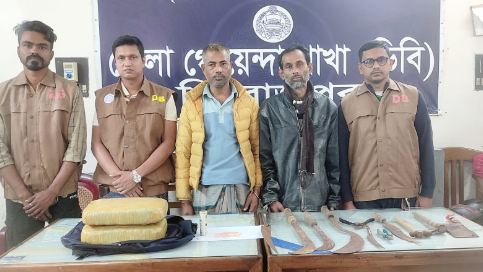 পিরোজপুরে দেশীয় অস্ত্রসহ ২ ডাকাত আটক