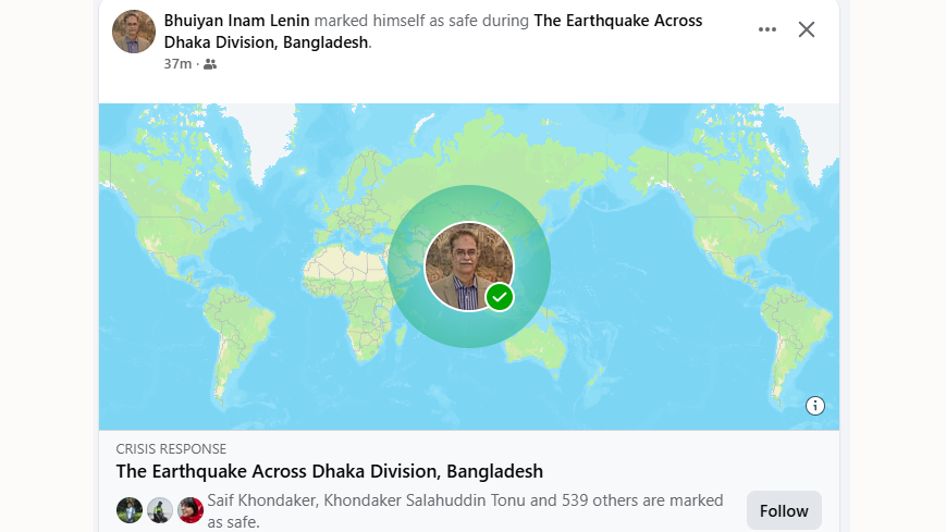 দুর্যোগের সময় নিজেকে ফেসবুকে ‘নিরাপদ’ হিসেবে চিহ্নিত করার উপায়