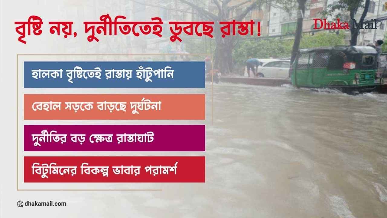 বৃষ্টি নয়, দুর্নীতিতেই ডুবছে রাস্তা!