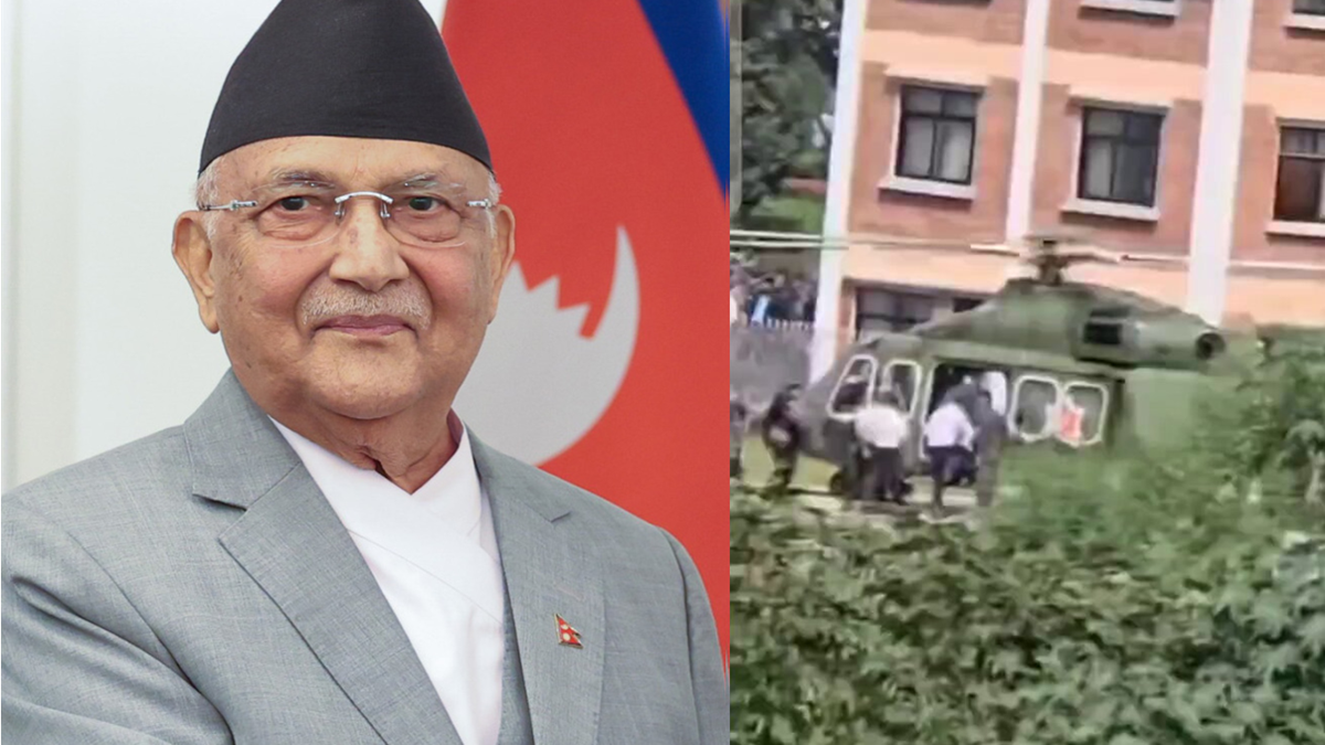 হেলিকপ্টারে কাঠমান্ডু ছাড়লেন কেপি শর্মা, গন্তব্য কোথায়? (ভিডিও)