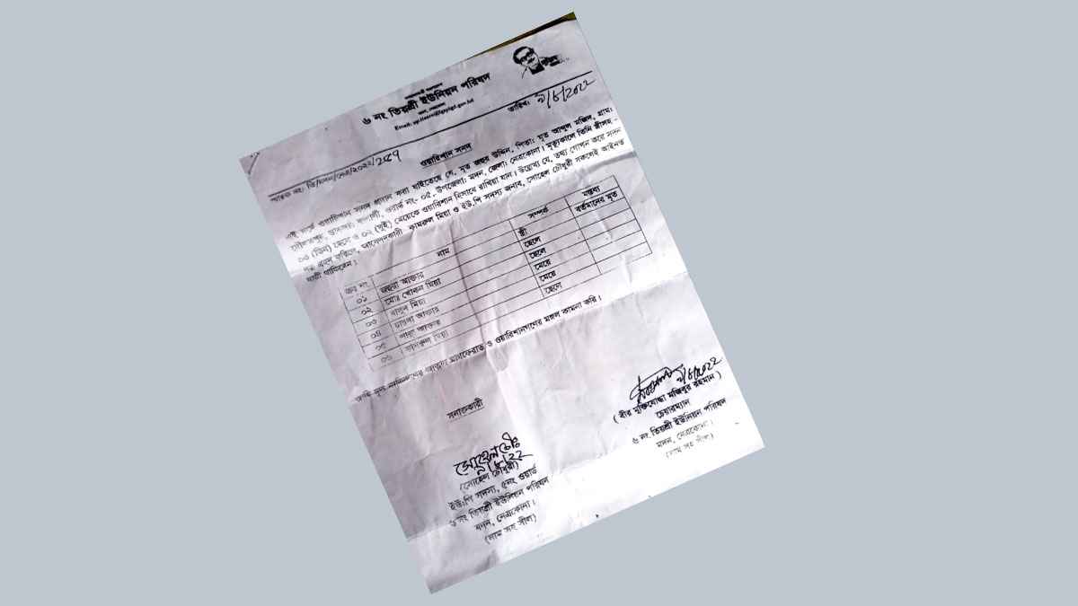 চেয়ারম্যান-মেম্বারের ভুয়া ওয়ারিশান সনদে সম্পদ বঞ্চিত মা-মেয়ে