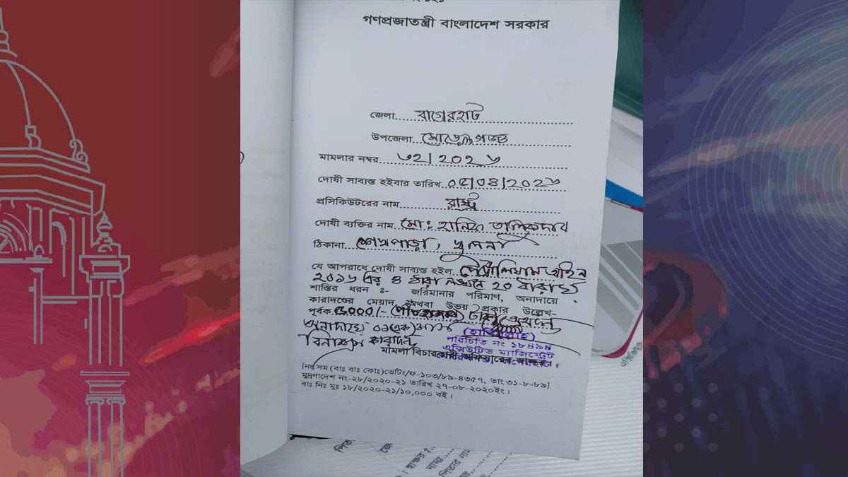 মোরেলগঞ্জে অ্যাম্বুলেন্সে পেট্রোল এনে বিক্রি, জরিমানা, কাগজপত্র জব্দ
