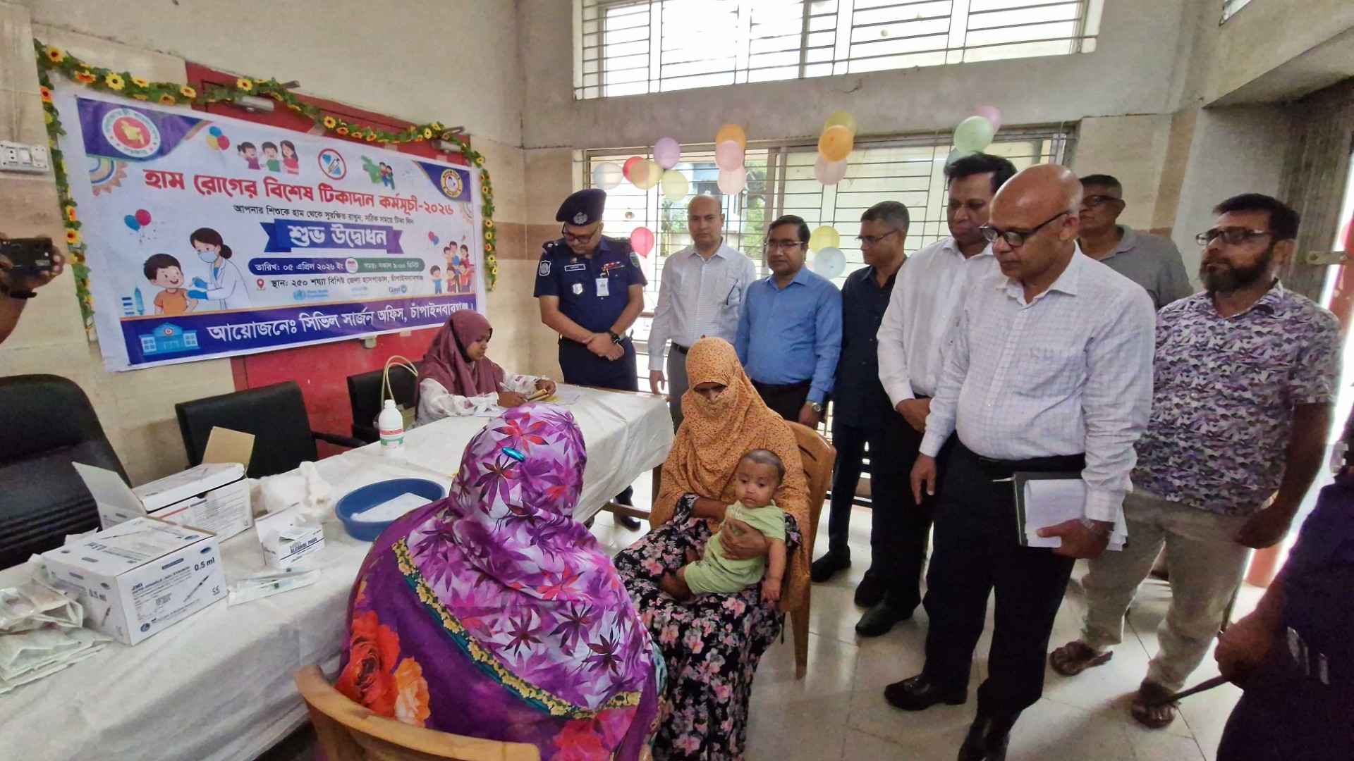 চাঁপাইনবাবগঞ্জের তিন হটস্পটে হামের বিশেষ টিকা চালু