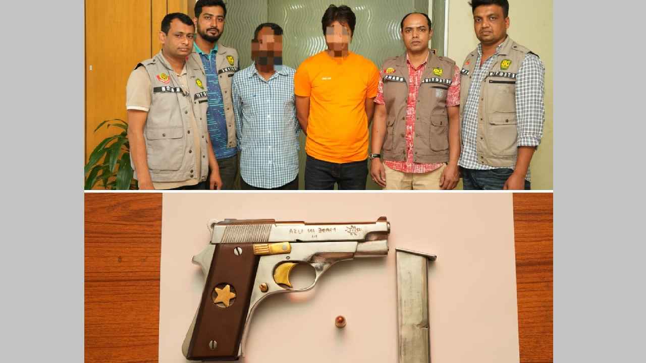 বিদেশি পিস্তল, ম্যাগাজিন ও গুলিসহ গ্রেফতার ২