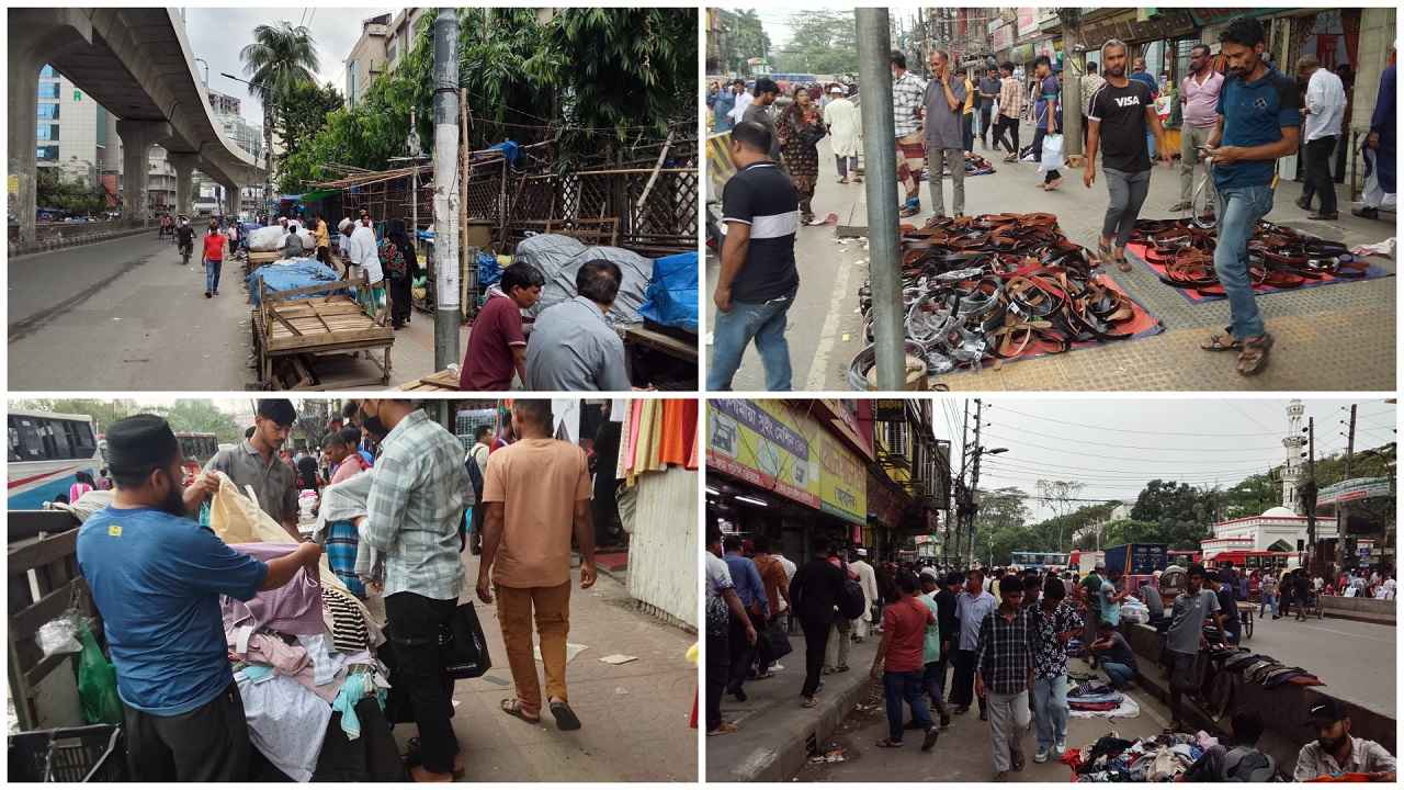 অভিযানের পর সুযোগ বুঝে ফুটপাতে বসে পড়ছেন হকাররা