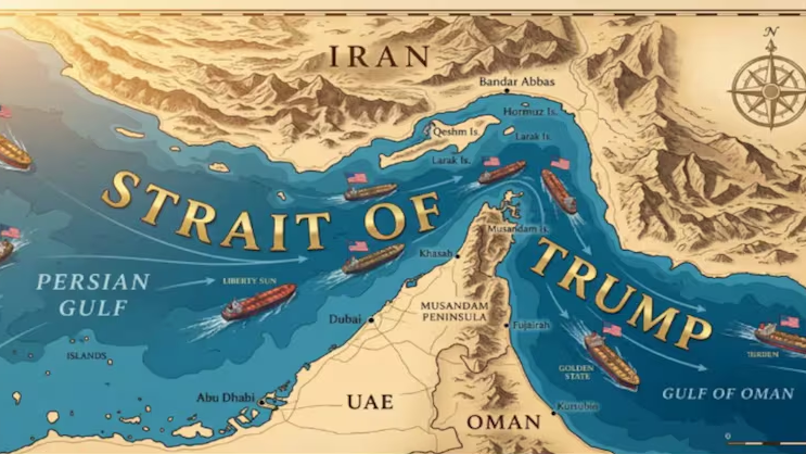 হরমুজকে ‘ট্রাম্প প্রণালি’ দেখিয়ে মানচিত্র শেয়ার ট্রাম্পের