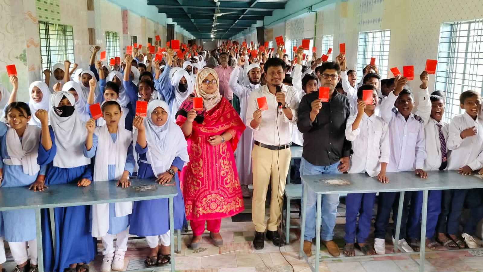 কুমারখালীতে ৫০০ শিক্ষার্থীদের নেট ব্যবহার, বাল্যবিবাহ ও মাদকবিরোধী শপথ