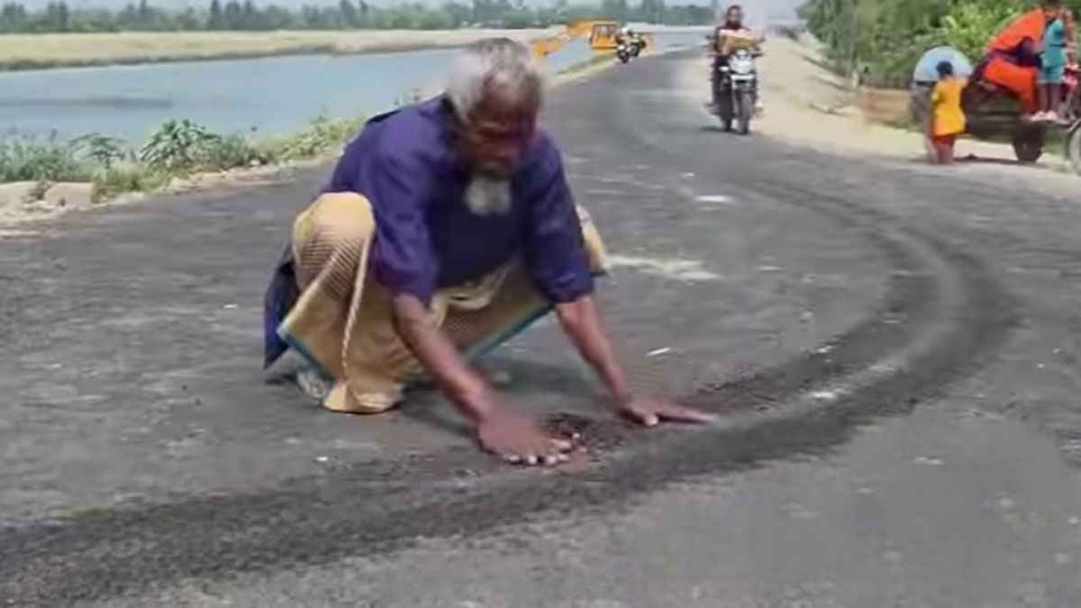 নীলফামারীতে সড়ক সংস্কারে অনিয়ম, ২৪ ঘণ্টাতেই উঠছে কার্পেট