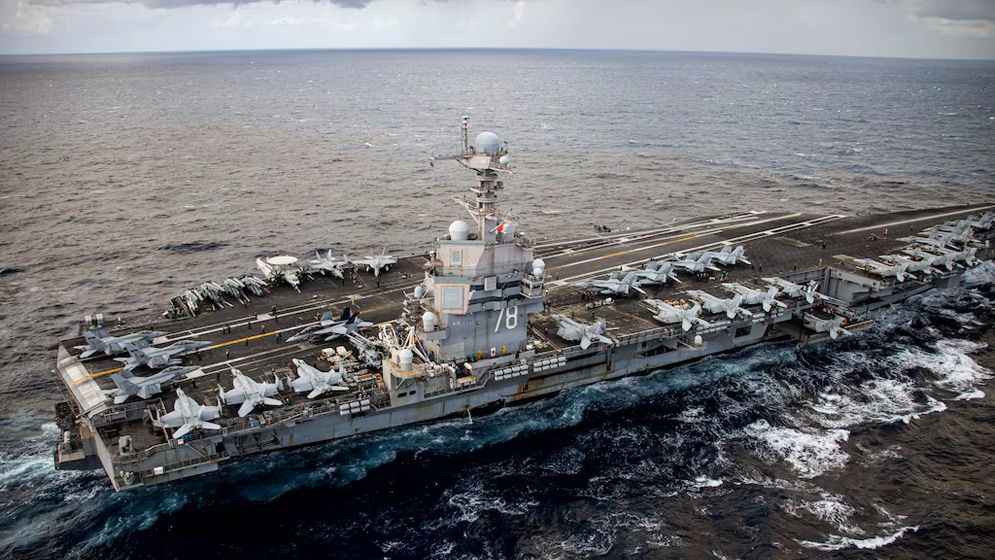 মেরামতের পর মার্কিন বিমানবাহী রণতরী লোহিত সাগরে 