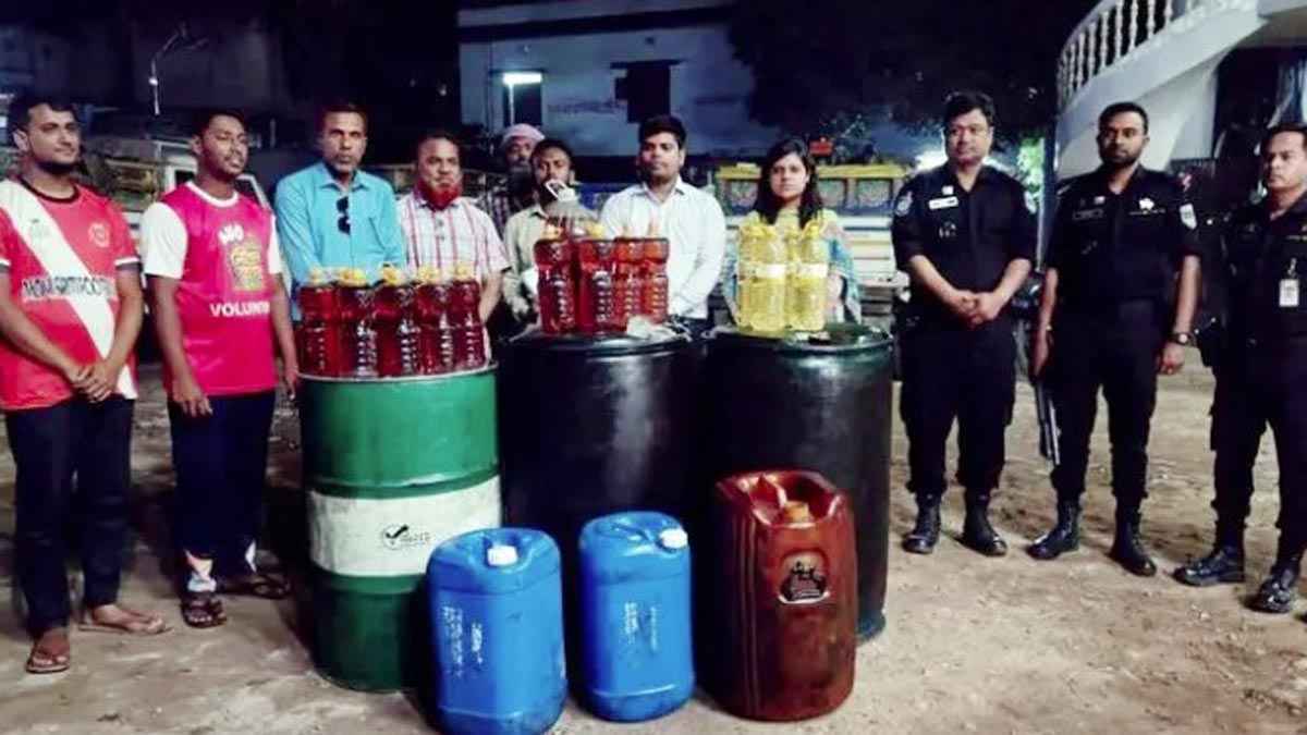 সলঙ্গায় অবৈধভাবে তেল মজুত করায় ২ জনের কারাদণ্ড