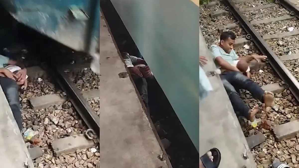 সন্তানকে বাঁচাতে চলন্ত ট্রেনের নিচে বাবার লাফ, অলৌকিকভাবে রক্ষা