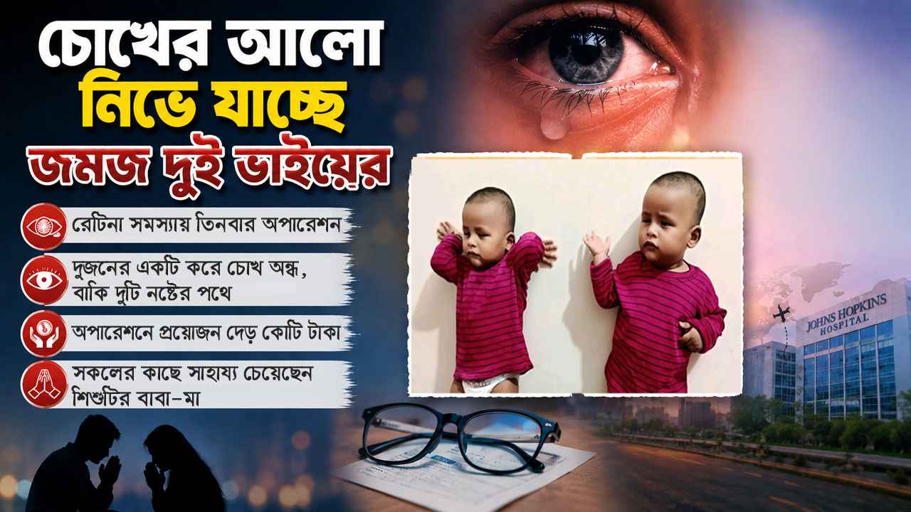 চোখের আলো নিভে যাচ্ছে জমজ দুই ভাইয়ের