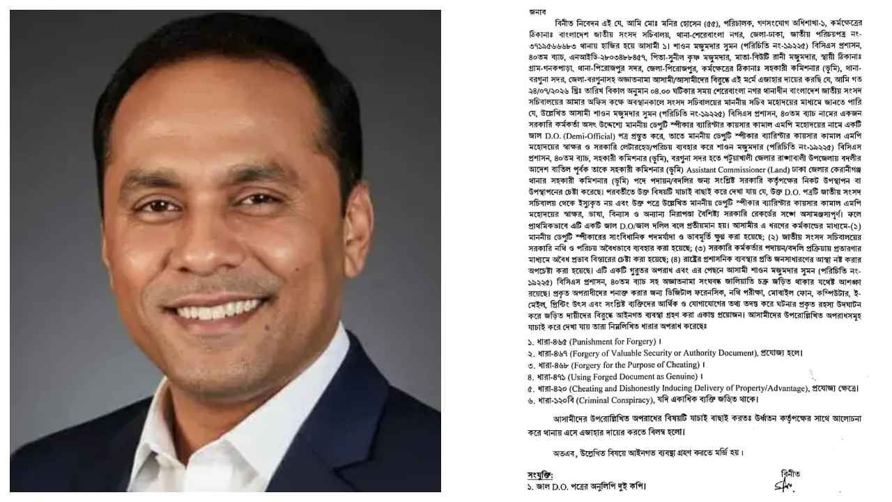 ভারপ্রাপ্ত স্পিকারের নামে জাল ডিও লেটার, এসিল্যান্ডের বিরুদ্ধে মামলা