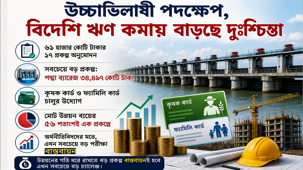 উচ্চাভিলাষী পদক্ষেপ, বিদেশি ঋণ কমায় বাড়ছে দুঃশ্চিন্তা