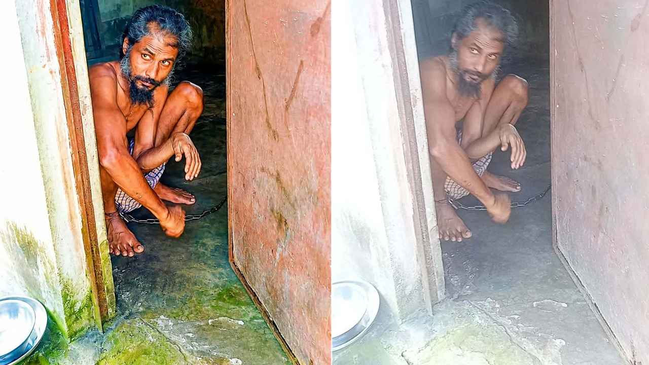 কুমিল্লায় বাবার ভিটায় ২০ বছর ধরে শিকলবন্দী মুক্তিযোদ্ধার সন্তান আজাদ