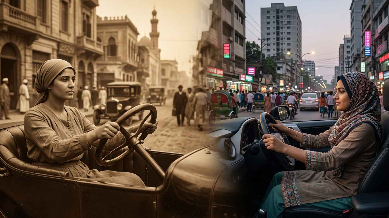 শত বছর আগে মুসলিম নারীরা যেভাবে গাড়ি চালাতেন