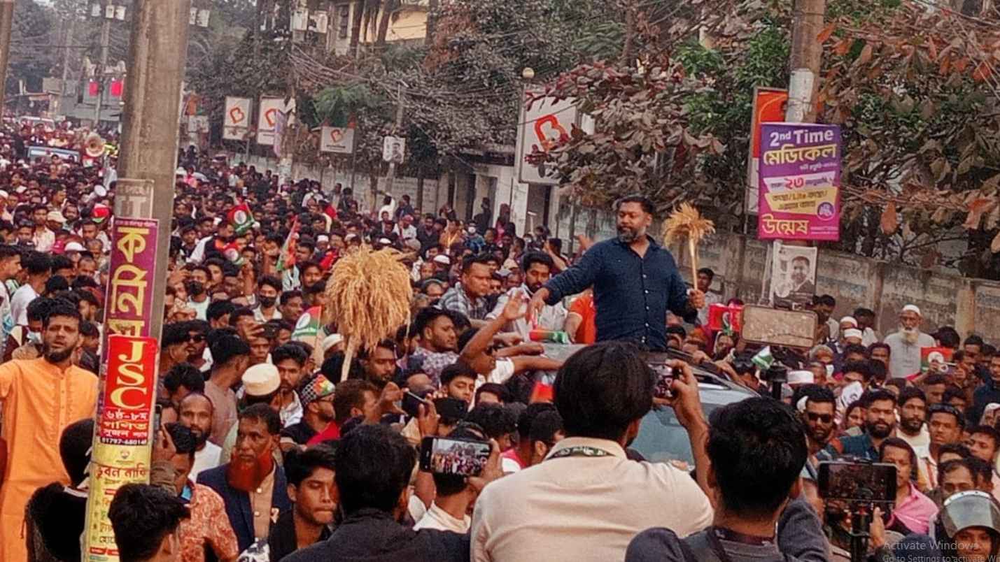 গাজীপুরে বিএনপি প্রার্থী রনির বিশাল নির্বাচনি শোডাউন