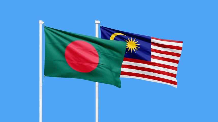 Bangladesh and Malaysia national flags