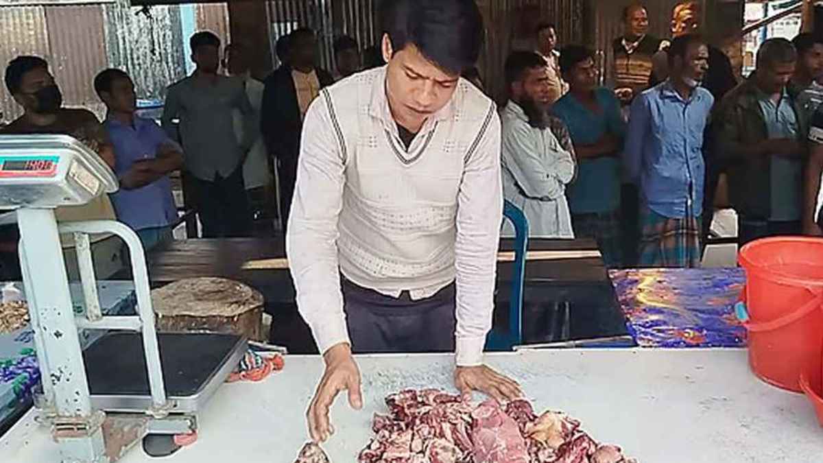 পচা গরুর মাংস বিক্রির দায়ে ব্যবসায়ীকে জরিমানা