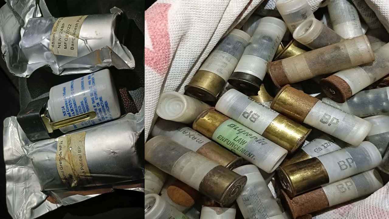 পুলিশের লুট হওয়া গ্রেনেডসহ বিপুল গোলাবারুদ উদ্ধার